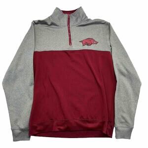 Arkansas Razorbacks E5 Sports Pullover Mens Size Medium 1/4 Zip NCAA